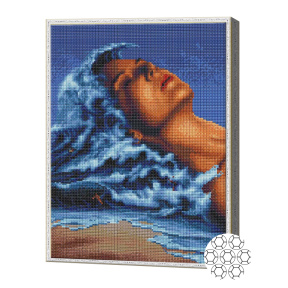 Zeița mării, 40x50 cm, mozaic cu diamante, cristale rotunde