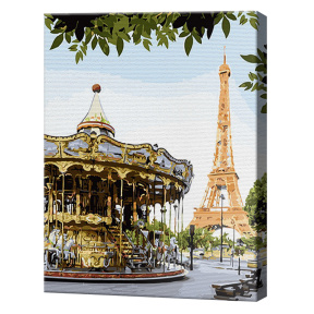 Carusel la Paris, 40x50cm, pictură pe numere