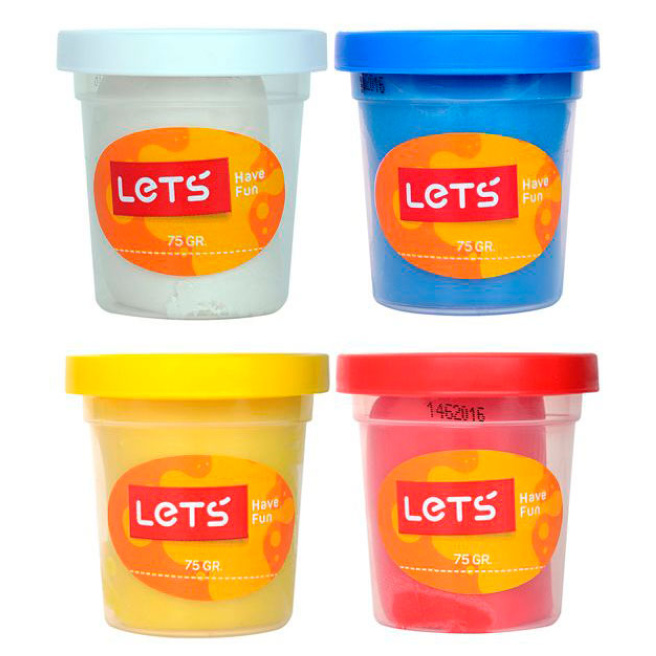 Set de pastă pentru modelare 4 culori de 75 gr.