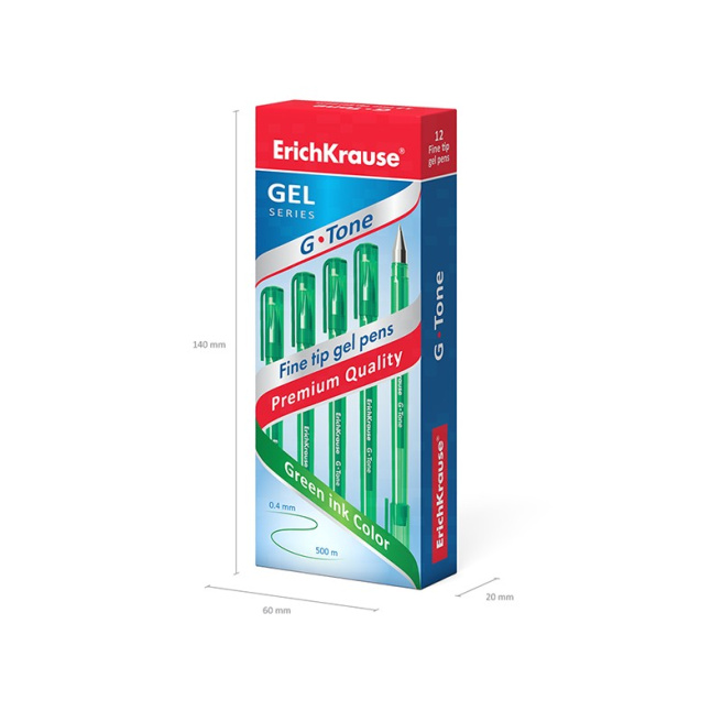 Ручка гелевая Erich Krause G-TONE зеленая 0,5 mm