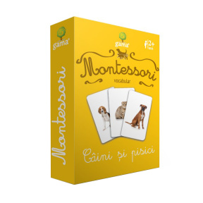 Cărți de joc Montessori — Câini și pisici,Vocabular — GAMA