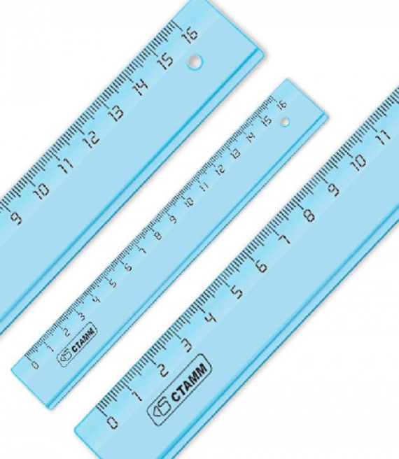 Riglă din plastic 16 cm STAMM  Cristal 1 culoare