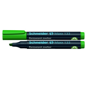 Маркер перманентный SCHNEIDER 133, скошенный,  зеленый