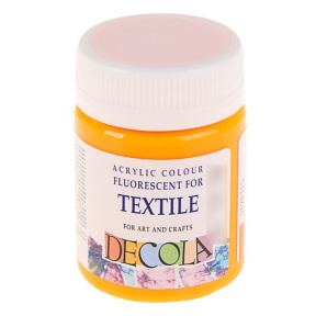 Vopsea acrilică pentru textile Decola, Portocaliu fluorescent, 50ml