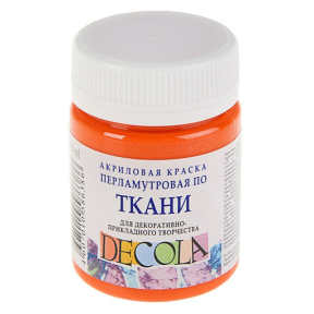 Vopsea acrilică pentru textile Decola, Portocaliu-sidefiu, 50ml