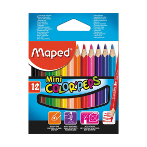 Creioane colorate MAPED Mini, 12 culori