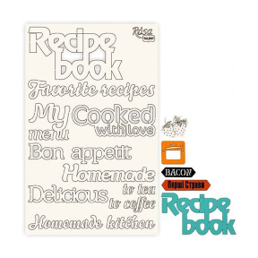 Tablă pentru scrapbooking "Recipe book" 7, carton alb