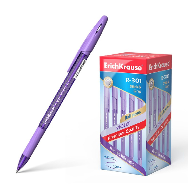 Ручка шариковая Erich Krause 0,7мм, R-301 Stick фиолетовый