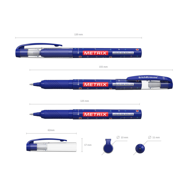 Ручка ErichKrause роллер Metrix ER-705, 0.5 мм, синий
