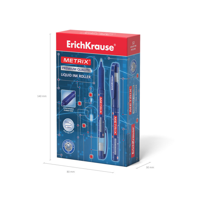 Ручка ErichKrause роллер Metrix ER-705, 0.5 мм, синий