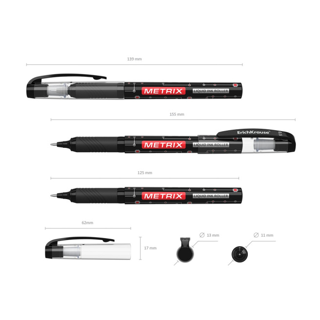 Pix cu bilă ErichKrause Metrix 0.5 mm, negru