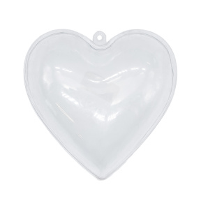 Inima din plastic, transparentă 8cm