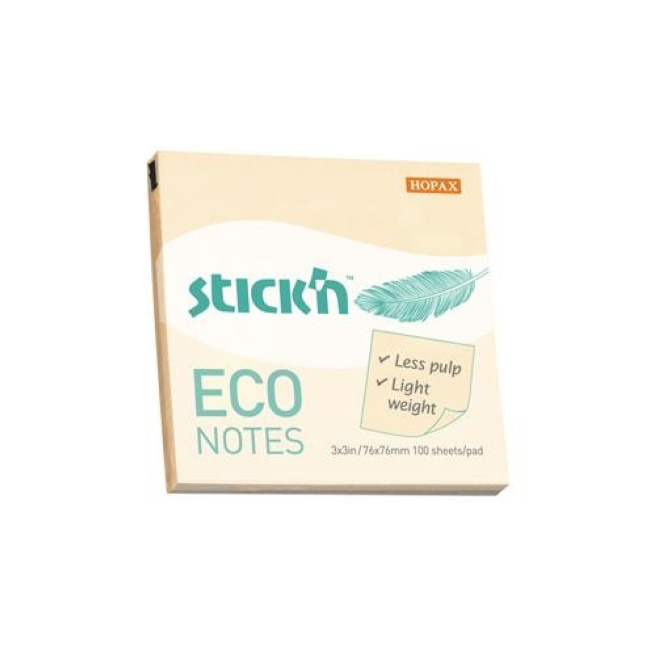 Блок для заметок 76x76мм/100л ECO, желтый