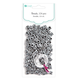 Бусины буквы серебро 124 шт.