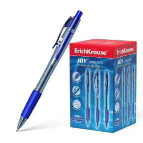 Ручка Erich Krause на кнопке 0,7мм, JOY ORIGINAL, синий