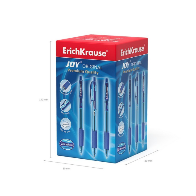 Pix bila cu buton Erich Krause JOY ORIGINAL albastru 0,7mm
