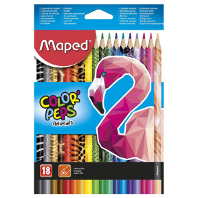 Набор цветных карандашей Animals, 18 цветов
