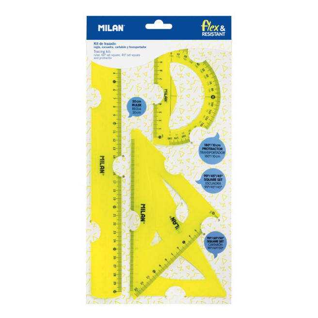 Set de rigle din plastic MILAN, 4 elemente