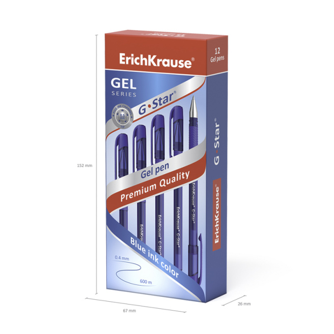 Pix cu gel Erich Krause G-star, albastru 0,5 mm