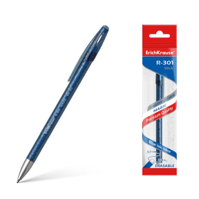 .Ручка гелевая ErichKrause 0,5 мм R-301 Magic Gel со стир. чернилами, синяя