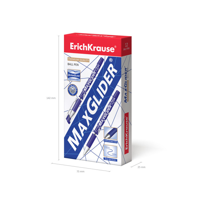 Pix cu bila Erich Krause 0,7 mm MaxGlider, albastru