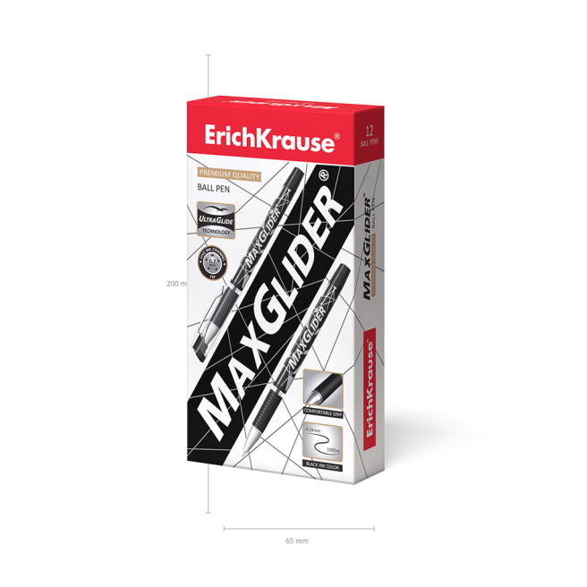 Pix cu bila Erich Krause 0,7 mm MaxGlider, negru