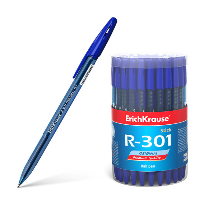 Pix cu bila ErichKrause 0,7 mm R-301 Original Stick, albastru