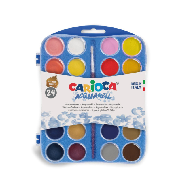 Акварель Carioca 24 цвета + кисть