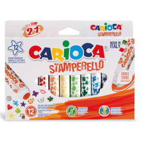 Набор фломастеров Carioca со штампами Stamperello, 12 шт