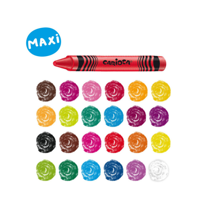 Восковые карандаши Carioca Maxi, 24 цветов