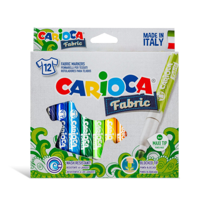 Set carioci Carioca Fabric, 12 culori