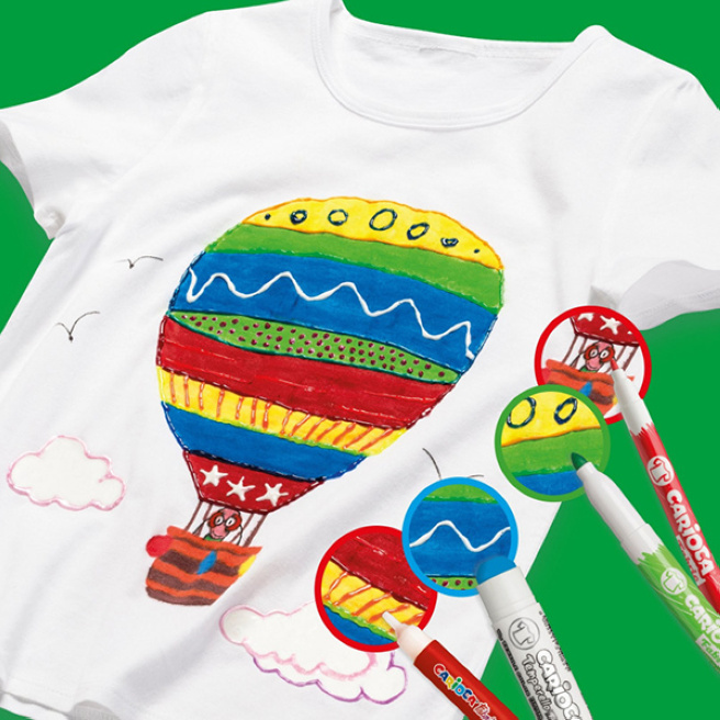Set carioci Carioca Fabric, 12 culori