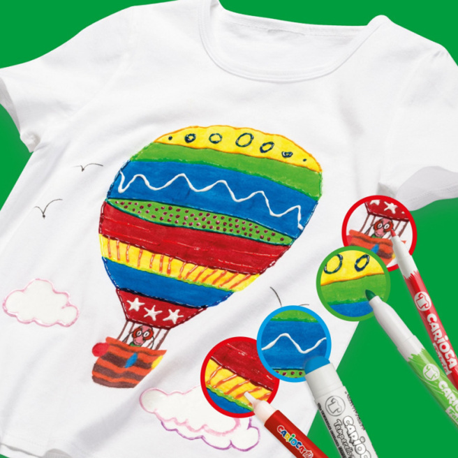 Set carioci Carioca Fabric, 12 culori