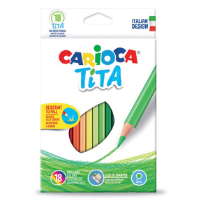 Карандаши цветные Carioca Tita, пластиковые, 18 цветов