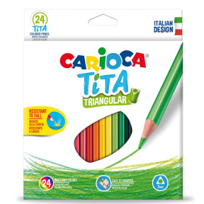 Creioane colorate Carioca Tita triunghi, 24 culori