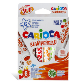 Набор фломастеров Carioca со штампами Stamperello, 6 штампов