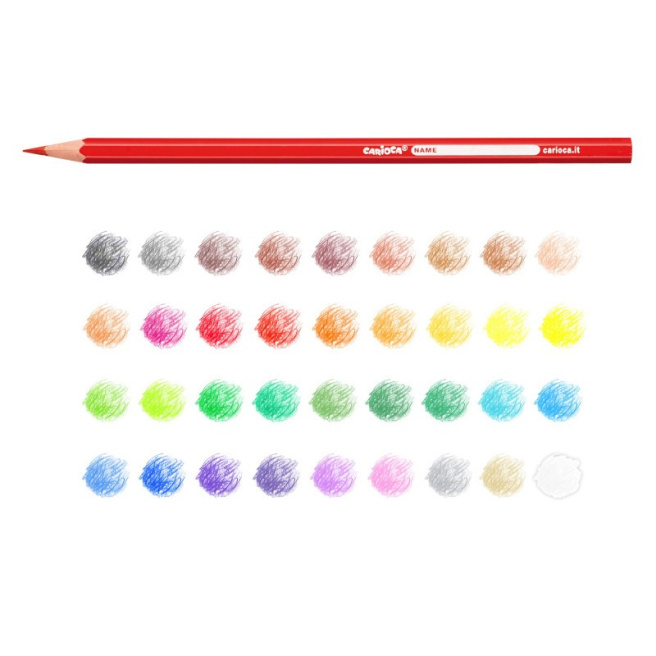 Set creioane colorate Carioca, hexagonale, 36 culori