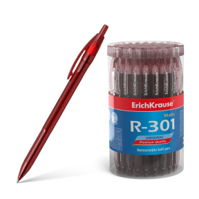 Ручка шариковая автоматическая Erich Krause R-301 Original Matic 0.7, красный