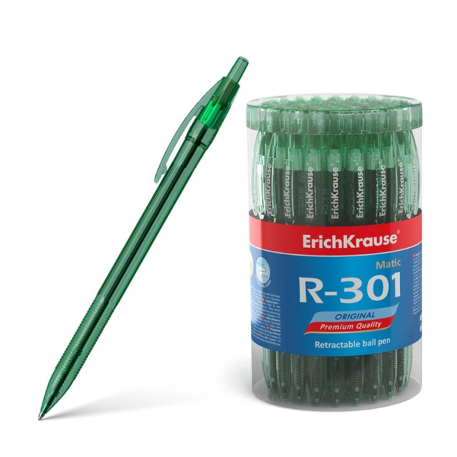 Pix bila cu buton Erich Krause 0.7 mm R-301 Original Matic, verde