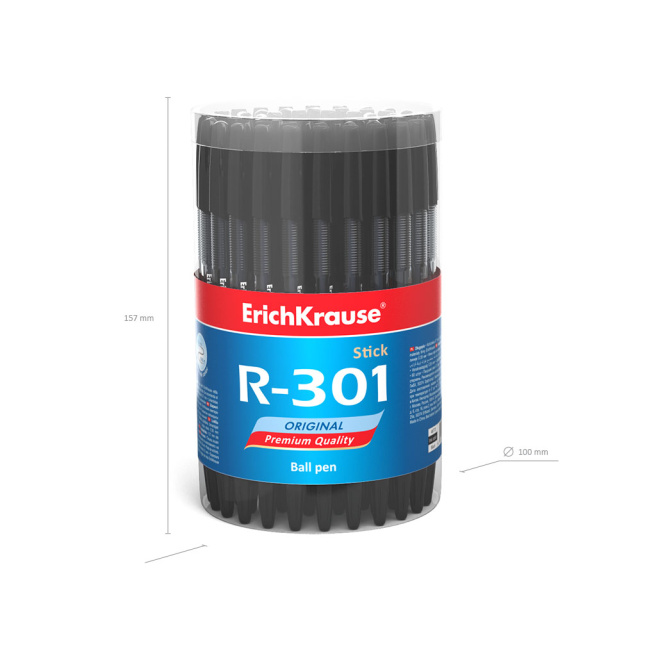 Pix cu bila Erich Krause 0,7 mm R-301 Original Stick, negru