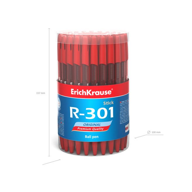 Pix cu bila Erich Krause 0,7 mm R-301 Original Stick, roșu