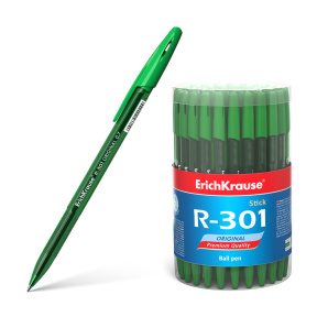 Ручка шариковая Erich Krause R-301 Original Stick 0.7, цвет чернил зеленый, арт. 46775