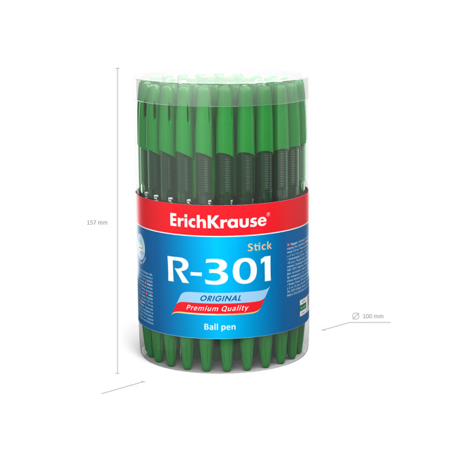 Pix cu bila Erich Krause 0,7 mm R-301 Original Stick, verde, art. 46775