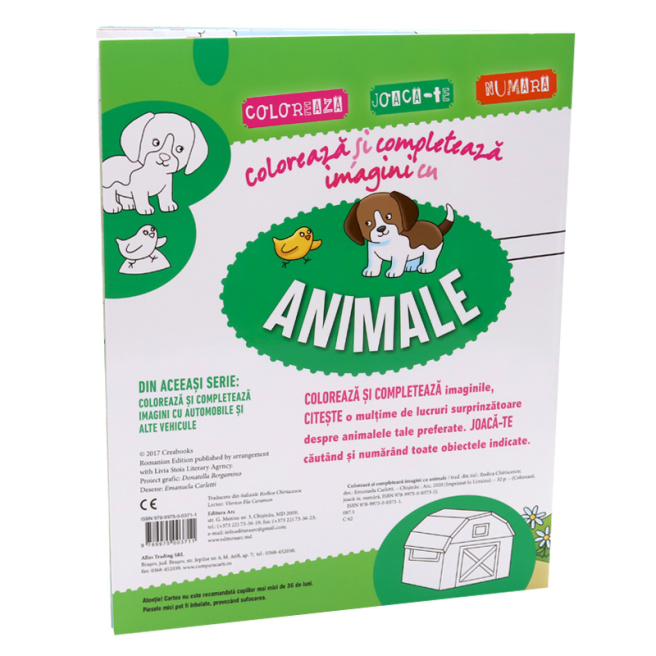 Colorează și completează. Animale