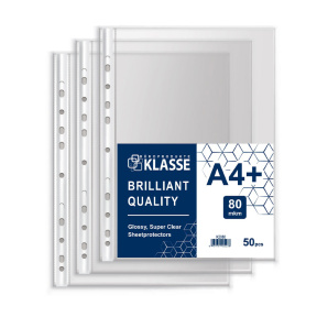 Folii de protecție Klasse Super Clear, A4/80 mkm, 50 buc./cutie