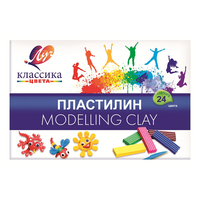 Plastilină 24 culori 480 gr. "Clasica"
