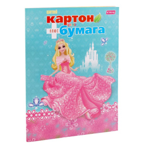 Набор цветного картона + цветной бумаги 20 листов „Princess Pink”