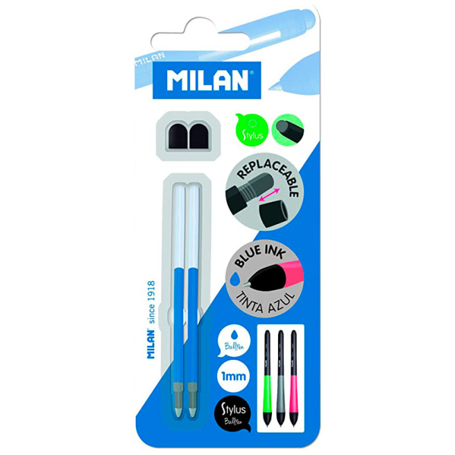 Cтержень MILAN Stylus, синий (в блистере 2 шт)