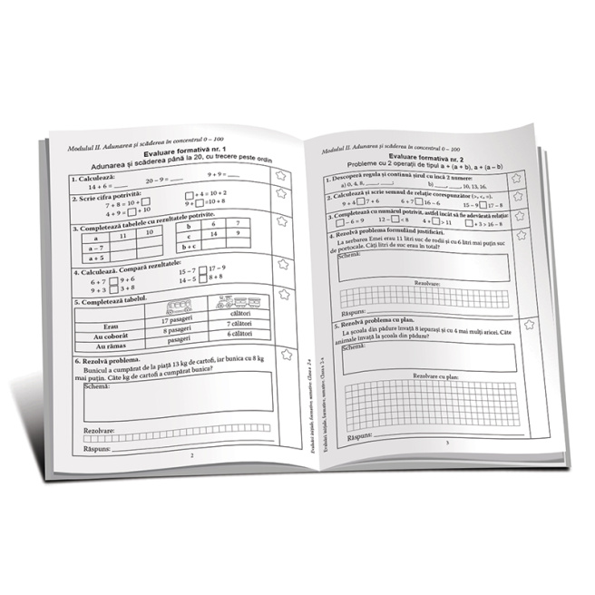 Evaluări: Matematică și Limba română cl.2