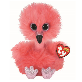 Jucarie moale Beanie Boos Flamingo cu gat lung Franny,15 cm, TY